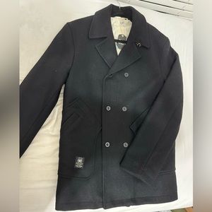 *NEVER WORN Men’s Garbstore Peacoat in Black Size Small
